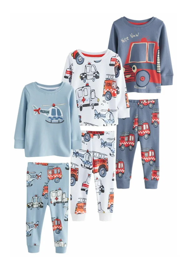 REGULAR FIT - SNUGGLE 3 PACK SET - Nachtwäsche Set - red blue emergency vehicle