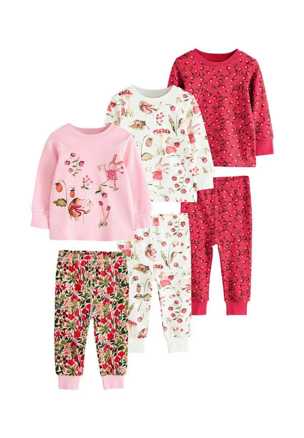 REGULAR FIT - SNUGGLE 3 PACK SET - Nachtwäsche Set - red/pink floral applique