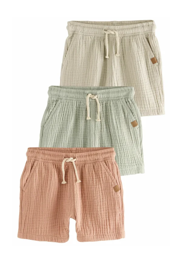 REGULAR FIT - SOFT TEXTURED 3 PACK - Shorts - sage green neutral rust brown