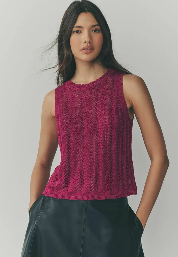 REGULAR FIT - STITCH DETAIL SPARKLE - Strickpullover - pink