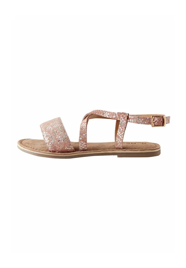 REGULAR FIT - STRAPPY BUCKLE FASTENING  - Riemensandalette - pink metallic snake print leather
