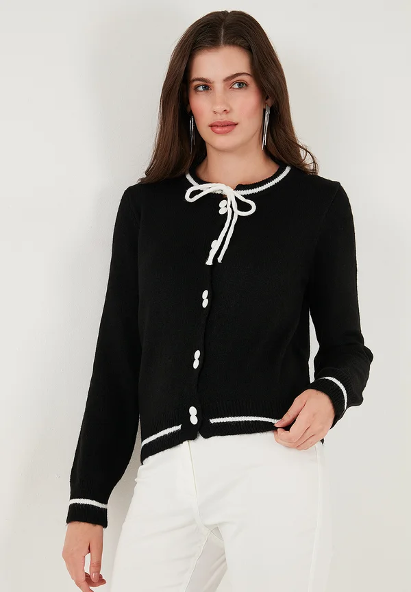 REGULAR FIT - Strickjacke - black