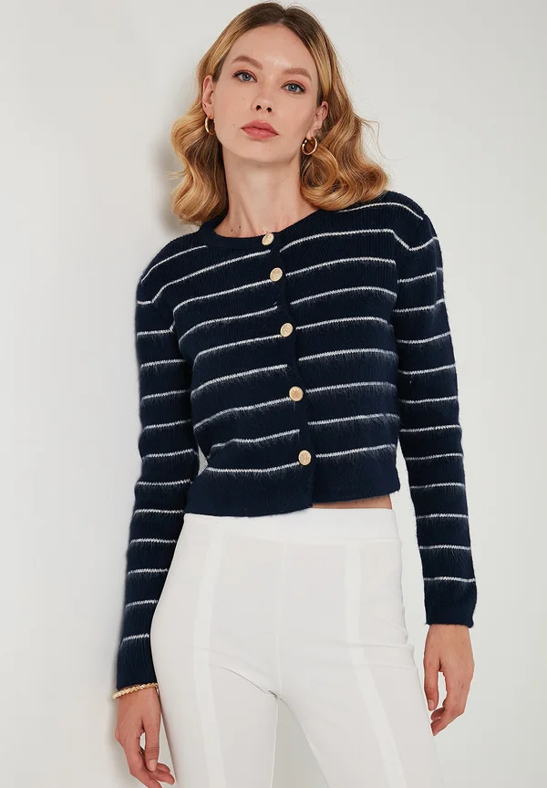 REGULAR FIT - Strickjacke - dark blue