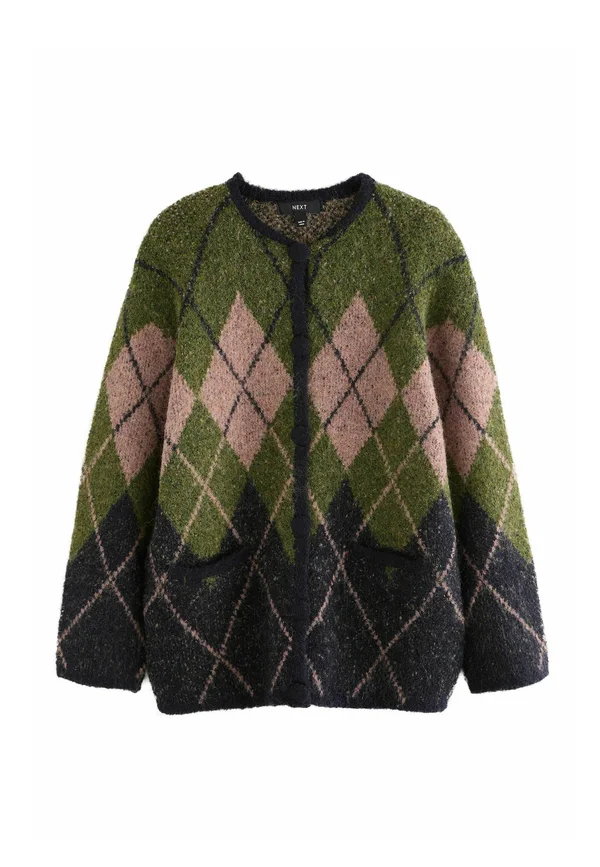 REGULAR FIT - Strickjacke - green and navy blue