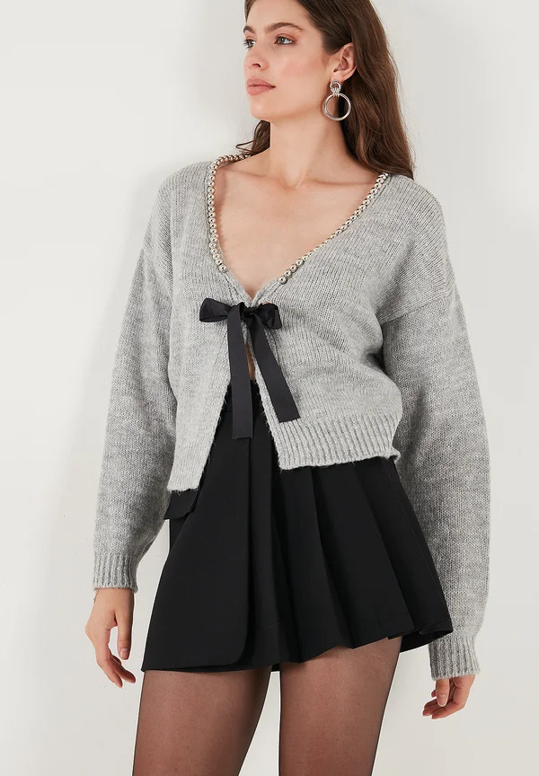 REGULAR FIT - Strickjacke - grey