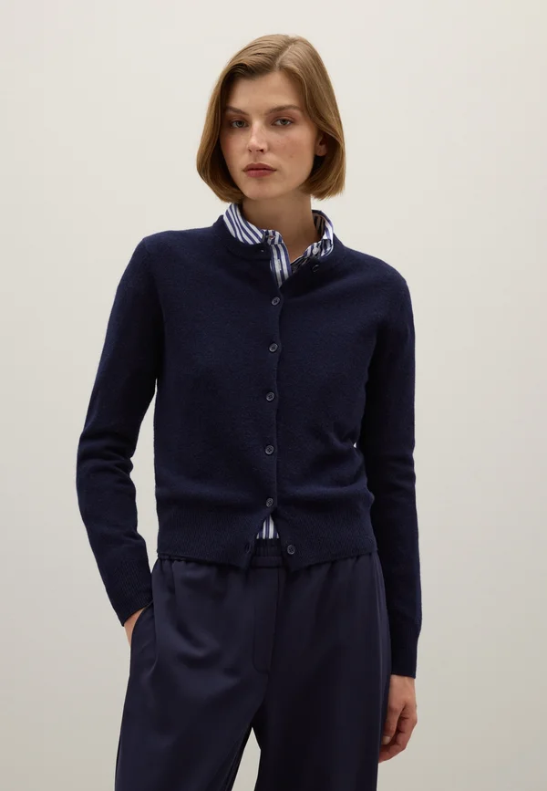 REGULAR FIT - Strickjacke - navy blue