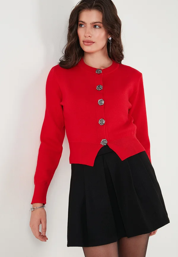 REGULAR FIT - Strickjacke - red