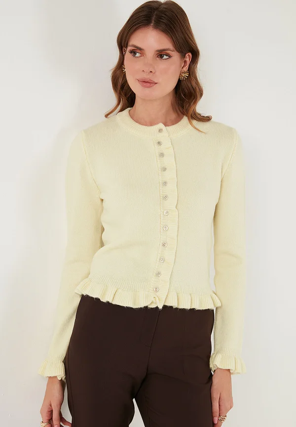 REGULAR FIT - Strickjacke - yellow