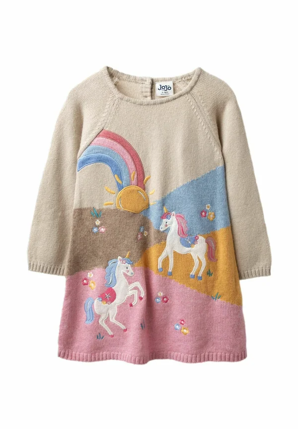 REGULAR FIT - Strickkleid - natural unicorn scene
