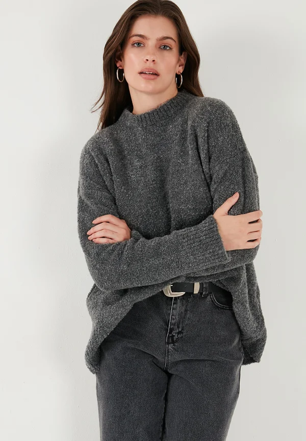 REGULAR FIT - Strickpullover - anthracite