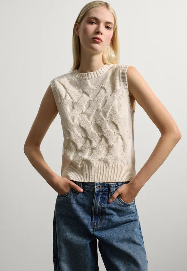 REGULAR FIT  - Strickpullover - beige