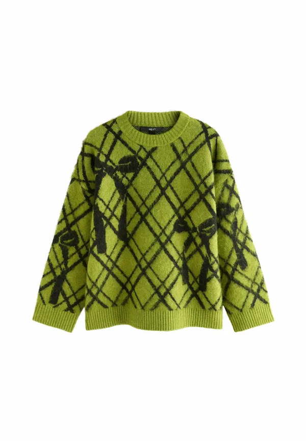REGULAR FIT  - Strickpullover - bright green bow check