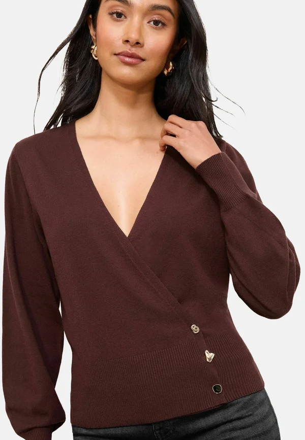 REGULAR FIT  - Strickpullover - burgundy red