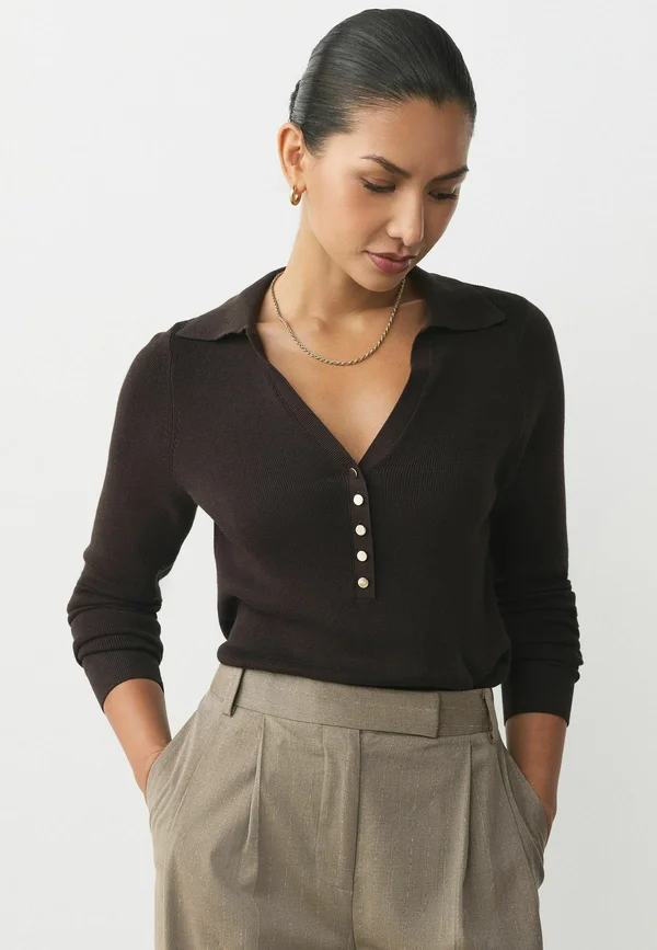 REGULAR FIT - Strickpullover - chocolate brown