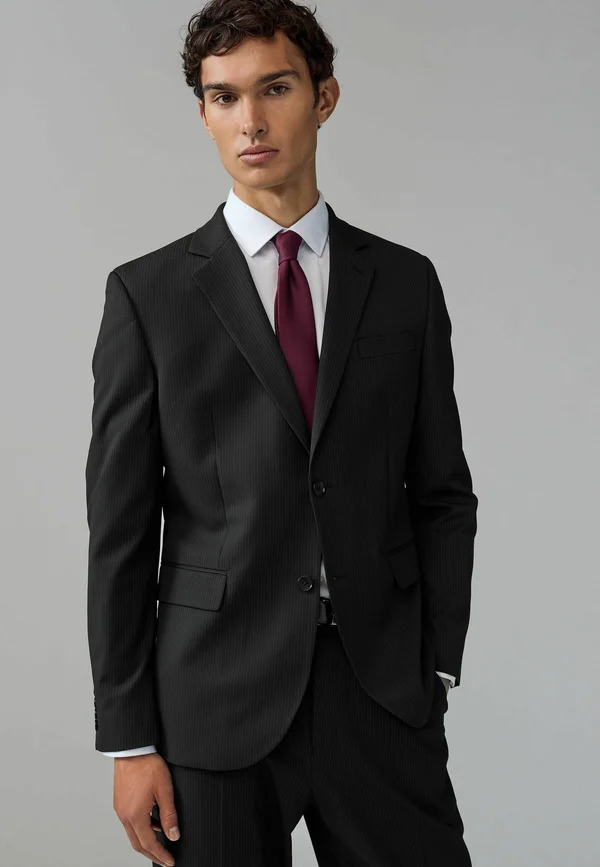 REGULAR FIT - STRIPE - Anzugsakko - black