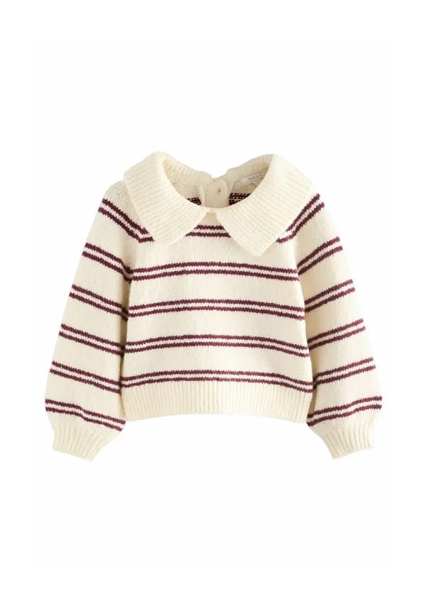 REGULAR FIT - STRIPE COLLAR  - Strickpullover - ecru