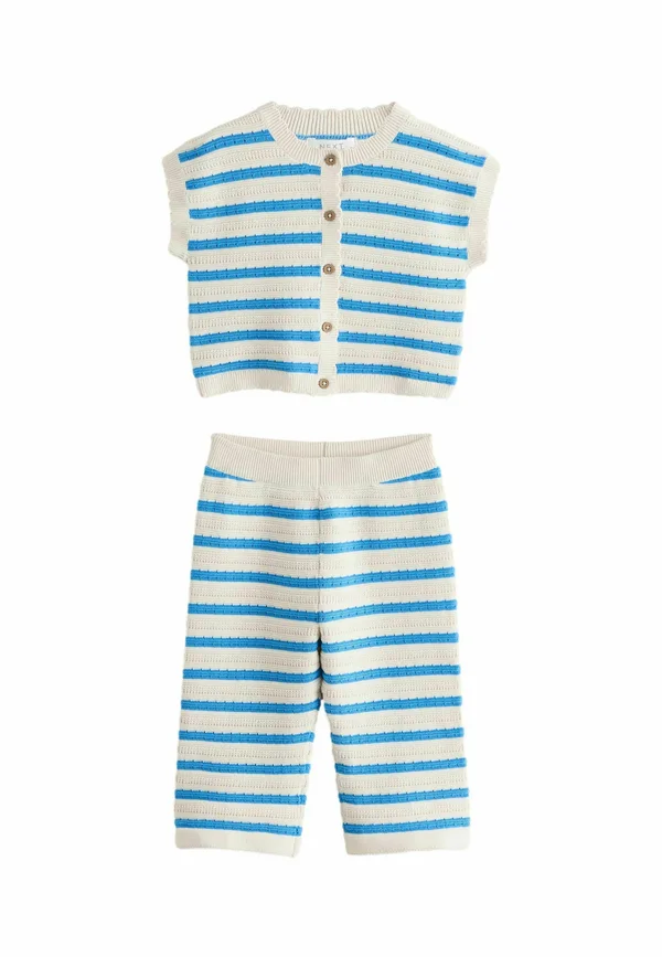 REGULAR FIT STRIPE SET - Stoffhose - blue white