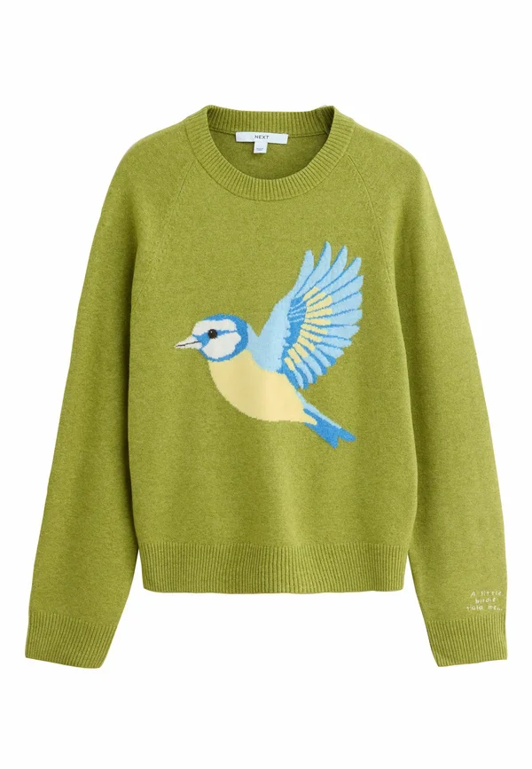 REGULAR FIT - SUPER SOFT CREW NECK LONG SLEEVE - Strickpullover - green bird
