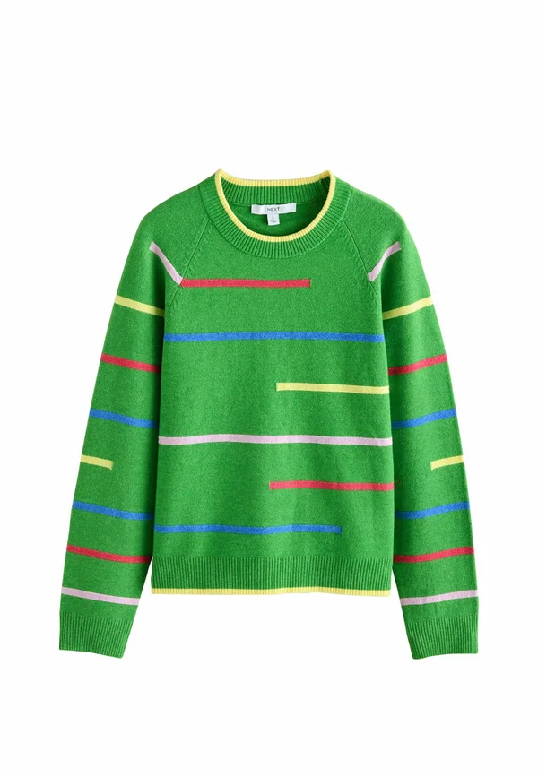 REGULAR FIT - SUPER SOFT CREW NECK LONG SLEEVE - Strickpullover - green multi stripe