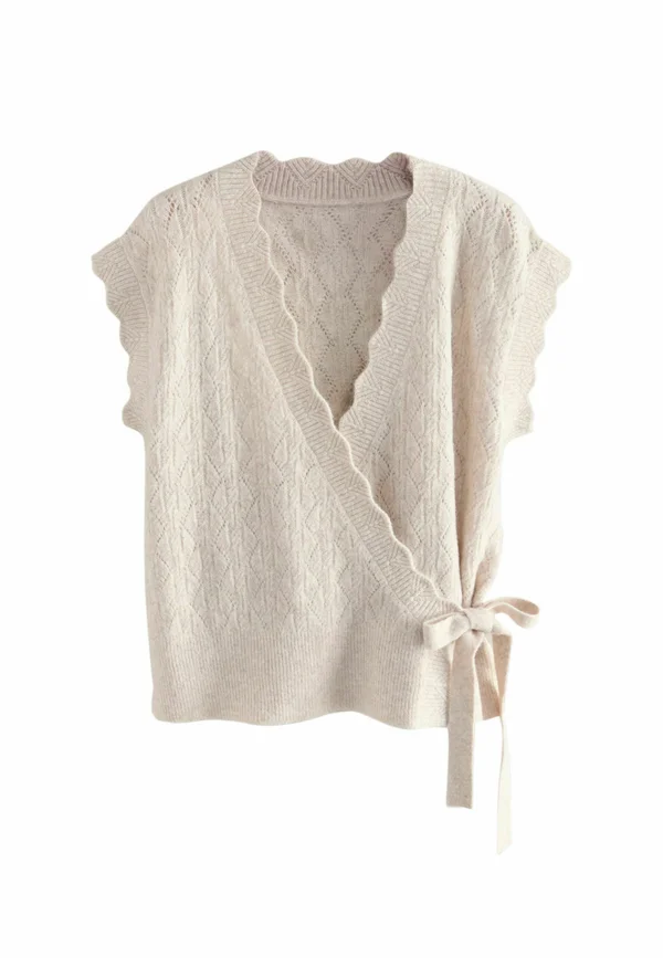 REGULAR FIT - TANK  - Strickjacke - ecru