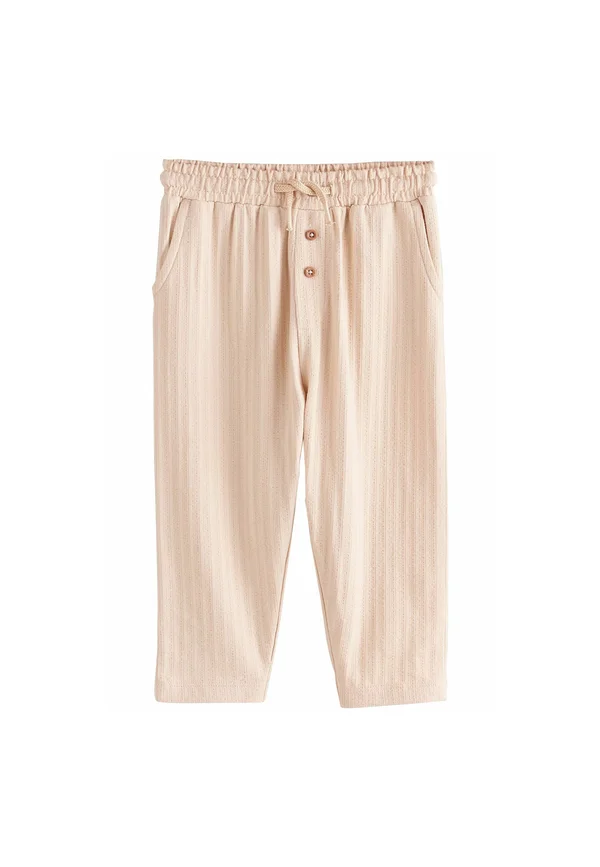 REGULAR FIT - TEXTURED JOGGERS - Stoffhose - ecru off white