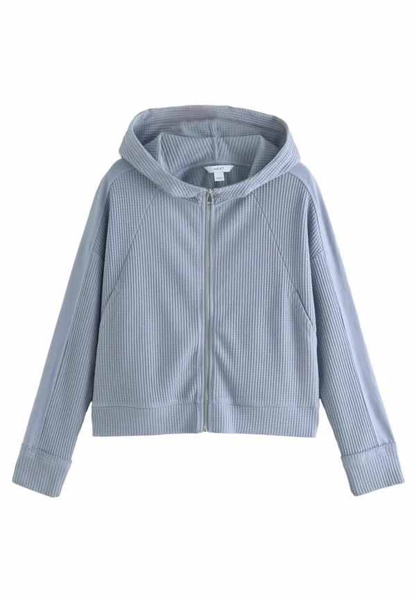 REGULAR FIT-TEXTURED WAFFLE ZIP THROUGH - Strickjacke - blue