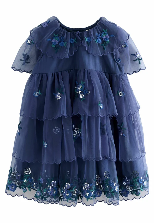 REGULAR FIT - TIERED - Cocktailkleid/festliches Kleid - blue embellished