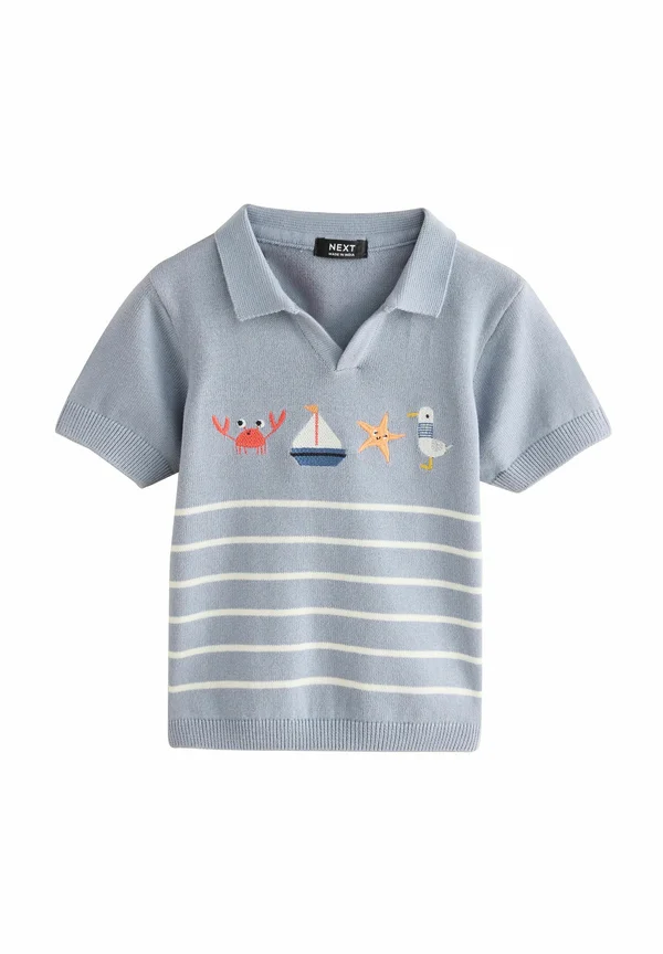 REGULAR FIT -TROPHY NECK SHORT SLEEVE - Poloshirt - blue beach stripe