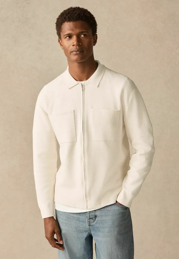 REGULAR FIT - TWIN POCKET - Strickjacke - neutral