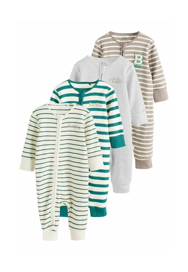 REGULAR FIT - TWO WAY FOOTLESS  4 PACK . - Strampler - green grey