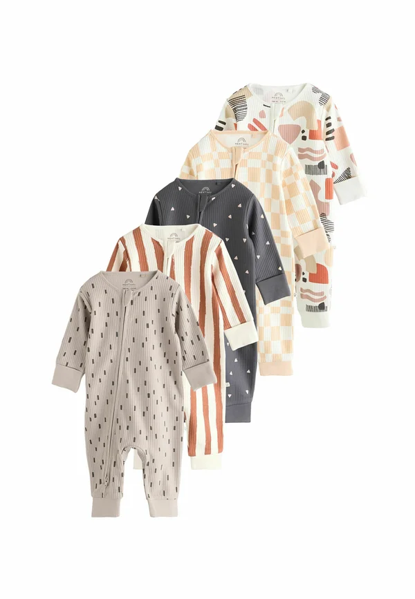 REGULAR FIT - TWO WAY ZIP FOOTLESS 5 PACK  - Strampler - brown