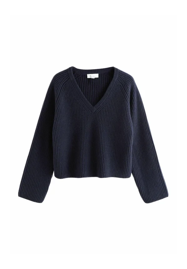 REGULAR FIT -  V-NECK - Strickpullover - navy blue