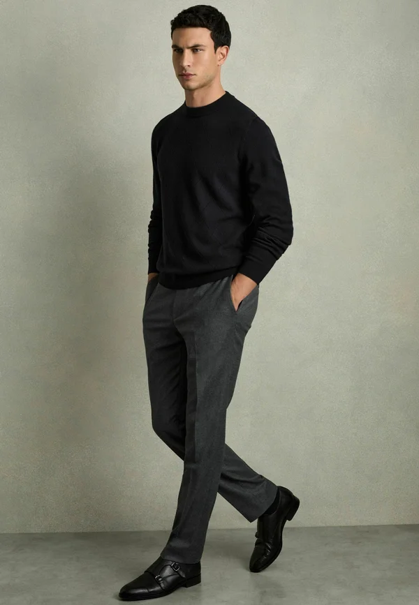 REGULAR FIT -  VINCE ARGYLE CREW-NECK  - Strickpullover - navy