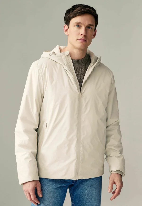 REGULAR FIT - WADDED HOODED - Übergangsjacke - light grey