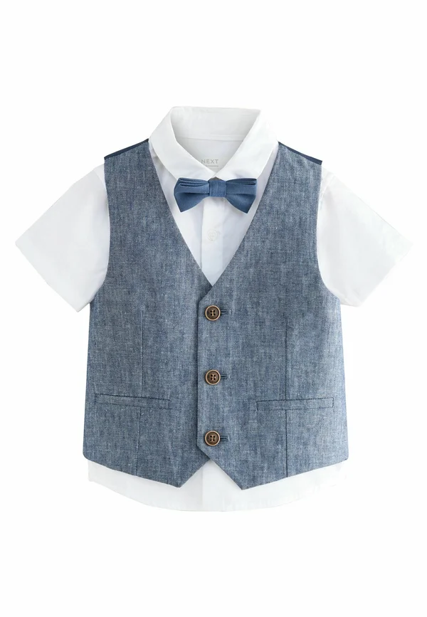REGULAR FIT -  WAISTCOAT, SHIRT & BOW TIE SET . - Anzugweste - navy
