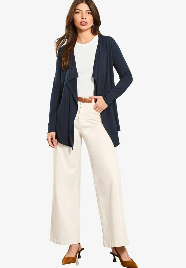 REGULAR FIT - WATERFALL - Strickjacke - navy