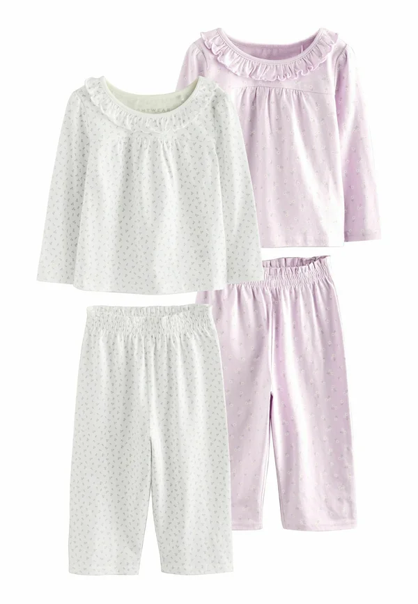 REGULAR FIT - WIDE 2 PACK SET - Nachtwäsche Set - white purple ditsy floral
