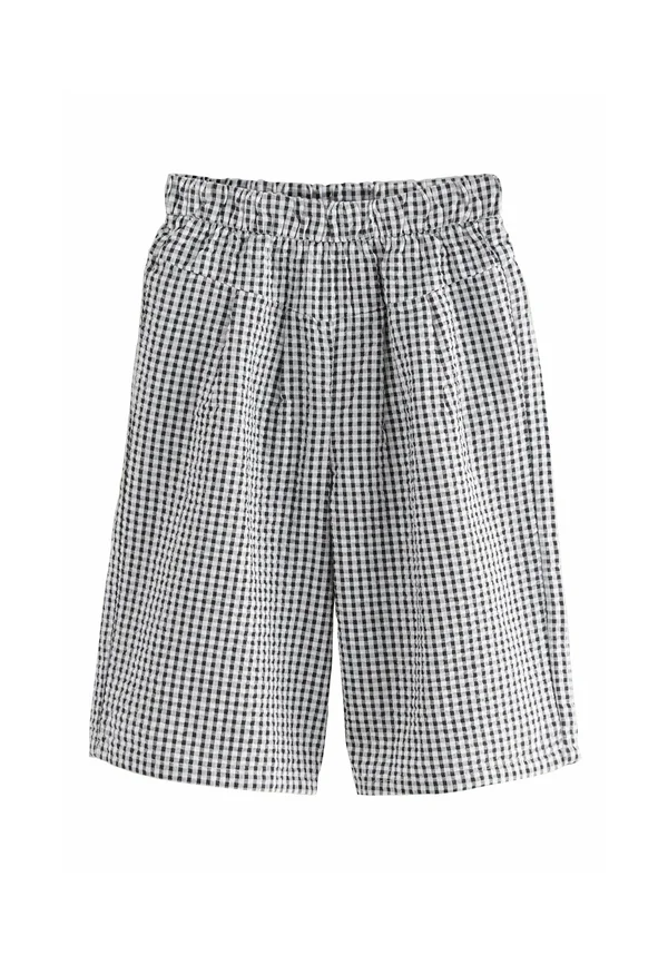 REGULAR FIT - WIDE LEG  - Stoffhose - black white