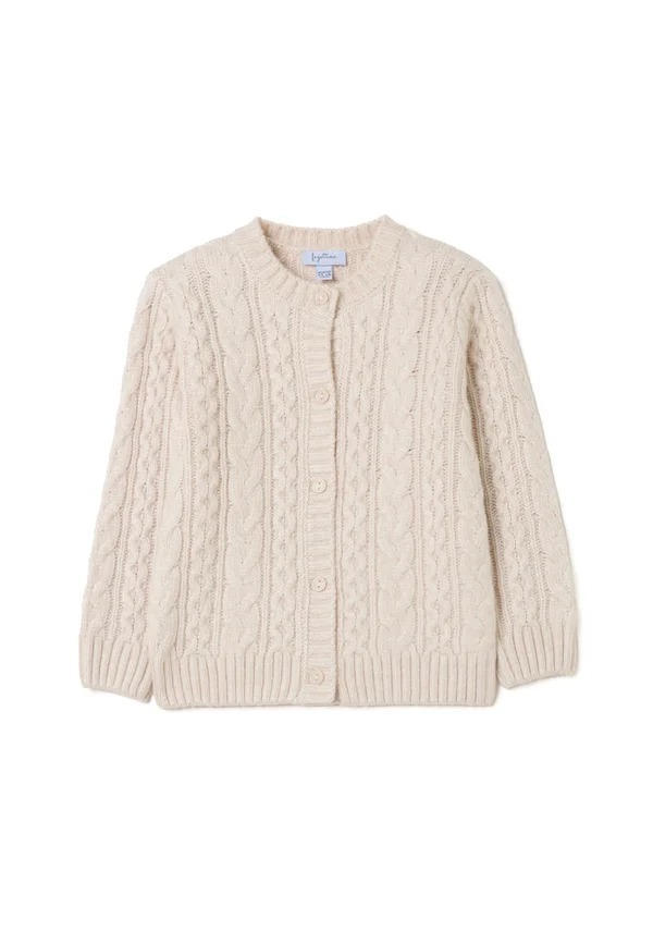 REGULAR FIT WITH BUTTONS - Strickjacke - light beige