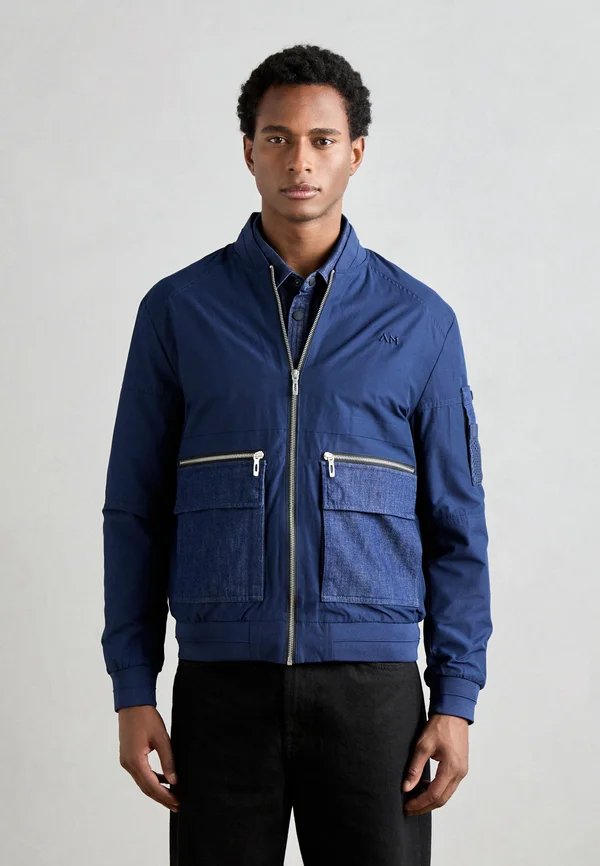 REGULAR FIT WITH LOGO - Bomberjacke - blue navy