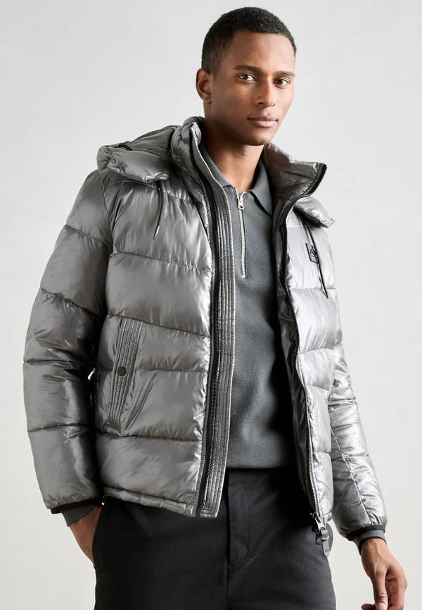 REGULAR FIT WITH METAL LOGO ON RUBBER PATCH - Winterjacke - anthracite