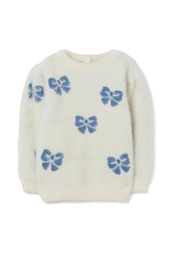REGULAR FIT WITH PRINTS - Strickpullover - white blue