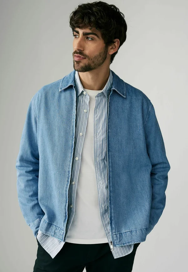 REGULAR FIT - ZIP THROUGH - Jeansjacke - light blue denim