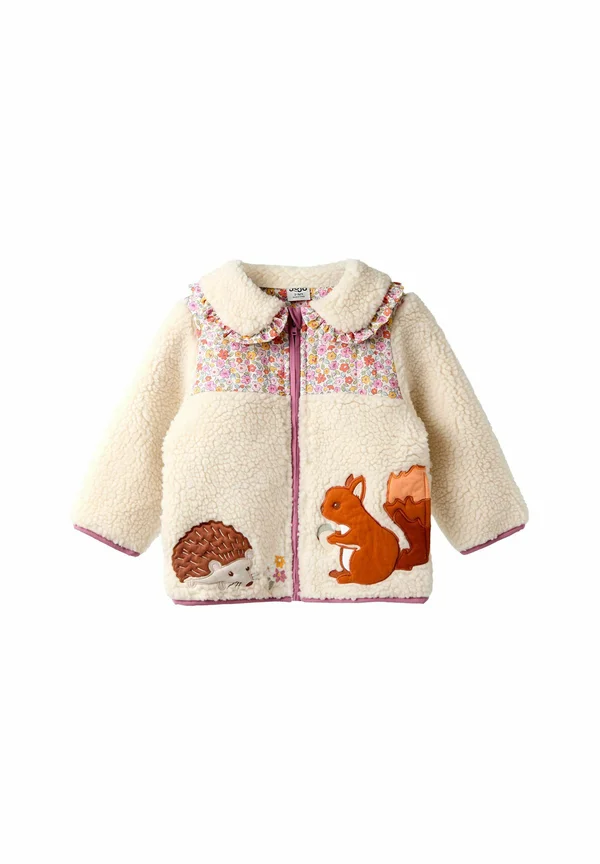 REGULAR FIT ZIP-UP WITH COLLAR - Fleecejacke - cream