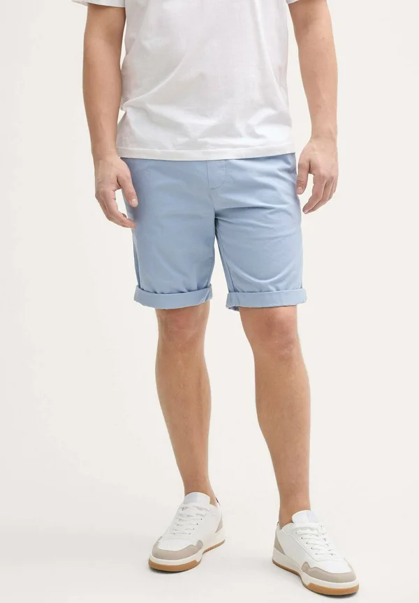 REGULAR MIT GUMMIBUND - Jeans Shorts - dusty aquamarine blue