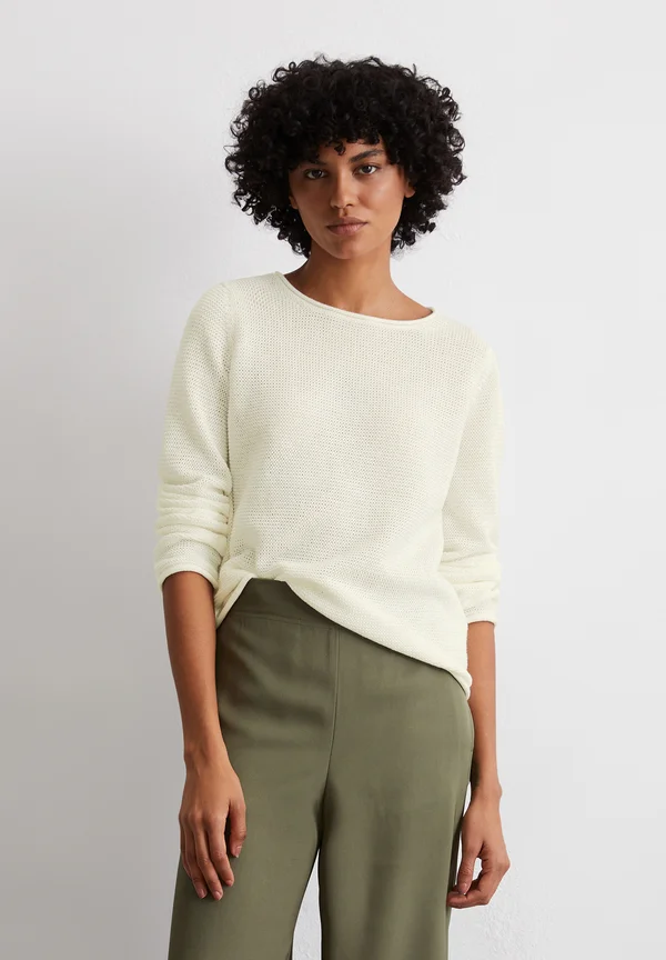 REGULAR - Strickpullover - white cotton