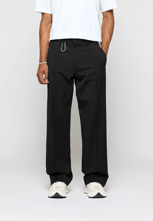 REGULAR TAILORED PANTS - Stoffhose - black