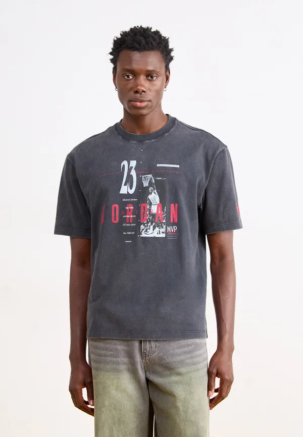 REISSUE CREW - T-Shirt print - black/gym red