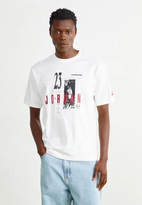 REISSUE CREW - T-Shirt print - white/gym red/black