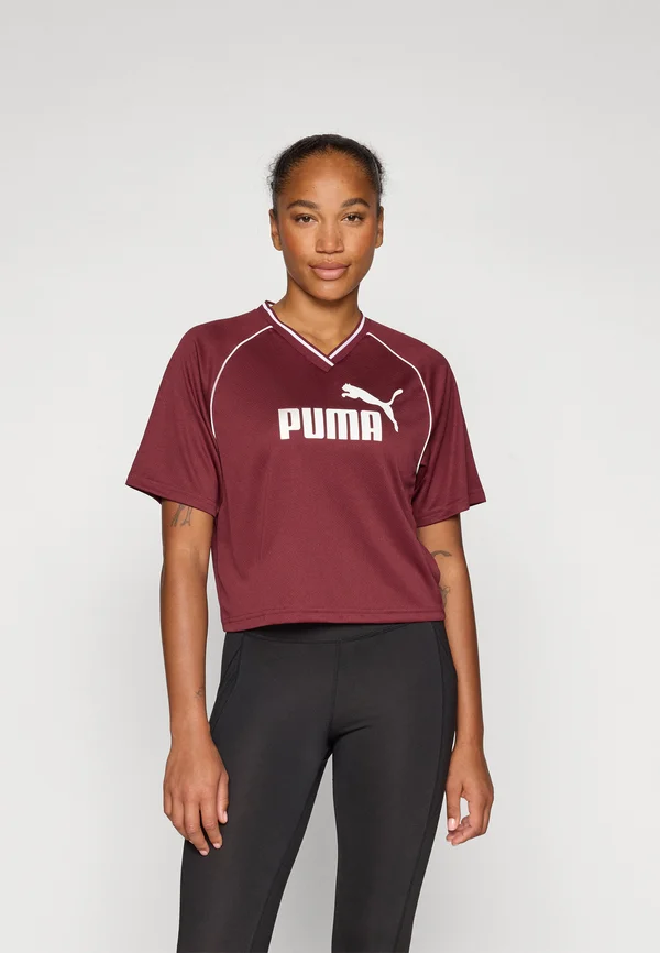 RELAXED CROPPED FOOTBALL - T-Shirt print - ruby shimmer